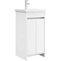 vidaXL Badkamer Vanity met Wastafel Wit 42 x 40 x 84,5 cm Bewerkt hout