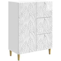 vidaXL Dressoir, hoogglans wit, 66 x 34,5 x 90 cm, houtvezel