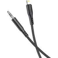 Hoco AUX-aansluitkabel, 3,5 mm, compatibel met iPhone, model UPA18, 1 meter, zwart