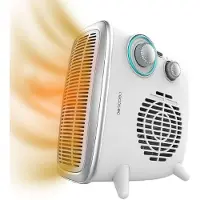 Cecotec ReadyWarm 2070 Max Dual, Elektrische keramische verwarming met ventilator, Geschikt voor binnen, Tafel, Vloer, Tafelmodel, Grijs, Wit, Draaibaar, 1800 W