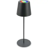 B.K.Licht BRILONER - Oplaadbare RGB Tafellamp - snoerloze lamp - met touch dimbaar - voor binne en buiten - in hoogte verstelbaar - 36cm x 10,5 cm - antraciet