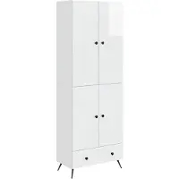 vidaXL Kast Set 2 st Hoogglans Wit Bewerkt hout