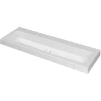 Ink Dock Wastafel Polystone met 2 Kraangaten - 1200x400x60 mm - Glans Wit