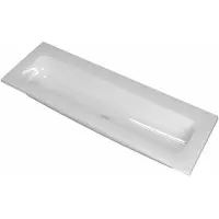 Ink Reflekt Wastafel Polystone Centraal Zonder Kraangat - 1200x400x15 mm - Glans Wit