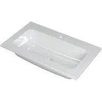 Ink Faktor Wastafel Polystone Centraal met 1 Kraangat - 800x450x15 mm - Glans Wit