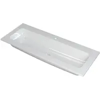 Ink Faktor Wastafel Polystone Centraal met 1 Kraangat - 1200x450x15 mm - Glans Wit
