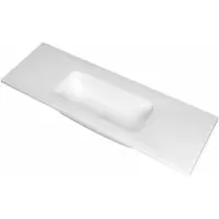 Ink Reflekt Wastafel Polystone Midden Zonder Kraangat - 1200x400x15 mm - Mat Wit