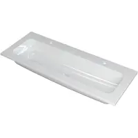 Ink Faktor Wastafel Polystone Centraal met 2 Kraangaten - 1200x450x15 mm - Glans Wit