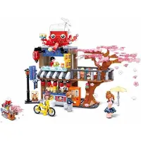 Sluban Girl's Dream Tako Yaki Main Store bouwspeelgoed kinderen vanaf 6 jaar - Constructiespeelgoed modelbouw - bouwdoos met 548 bouwstenen - M38-B1019