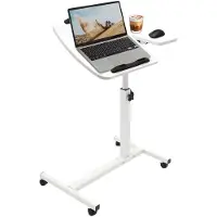 Happiq Sta-bureau – Voor Thuis en Kantoor – Kantelbaar en Hoogteverstelbaar 60–95 cm – Metaal/Spaanplaat, Zwart