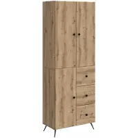 vidaXL Kast Set 2 st Artisanaal eiken Bewerkt hout