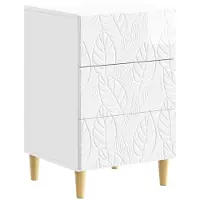 vidaXL Nachtkastje Hoogglans Wit 43 x 39,5 x 66,5 cm Bewerkt hout