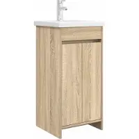 vidaXL Badkamer Vanity met Wastafel Sonoma Eiken 42 x 40 x 84,5 cm