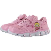 Leomil Super Mario - Schoenen voor meisjes met lichtjes - Princess Peach Sneakers voor kinderen met klittenband - Lichtgevende kindersneaker - Maat 31 - Roze