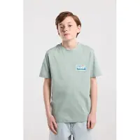America Today T-shirt lichtgroen Jongens Katoen Ronde hals Printopdruk - maat 158/164