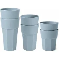 PlasticForte onbreekbare drinkglazen - 9x stuks - kunststof - blauw - 360-520-600 ml - stapelbaar - camping