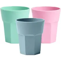 PlasticForte onbreekbare drinkglazen - 9x stuks - kunststof/plastic - mix van 3 kleuren - 360 ml - 10 x 9 cm