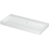 Ink Urban Wastafel Porselein met 1 Kraangat - 1000x450x80 mm - Glans Wit