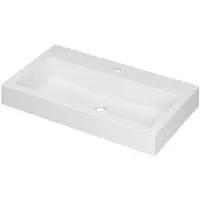 Ink Momento Wastafel Polystone met 1 Kraangat - 800x450x90 mm - Mat Wit