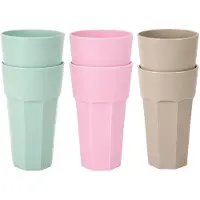 PlasticForte onbreekbare drinkglazen - 8x stuks - kunststof/plastic - mix van 3 kleuren - 600 ml - 16 cm - stapelbaar