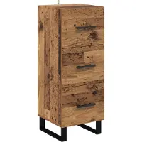 vidaXL Dressoir Oud Hout 34,5 x 34 x 90 cm Geengineerd Hout en IJzer