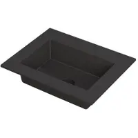 Ink Kraft Wastafel Enkele Bak Zonder Kraangat - 600x450x10 mm - Quartz Zwart
