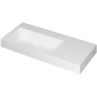 Ink Momento Wastafel Polystone Wasbak Links met 1 Kraangat - 1000x450x90 mm - Mat Wit