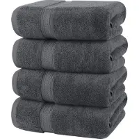 Unyqoos Luxueuze Set van 4 Zachte Badhanddoeken van Hoogwaardig Katoen 600 g/m² voor Optimaal Comfort