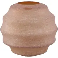 Ptmd Elladie Amber Round Glass Layered Vase Low
