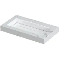 Ink Pitch Wastafel Keramische Slab Bak met Drain en Front en Side Skirts Zonder Kraangat - 800x450x90 mm - Statuario Glans