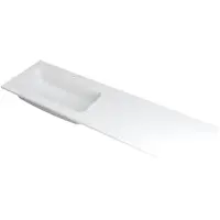 Ink Faktor Wastafel Polystone Links met 1 Kraangat - 1600x450x15 mm - Mat Wit