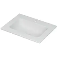 Ink Aspekt Wastafel Porselein Centraal met 1 Kraangat - 600x450x15 mm - Mat Wit