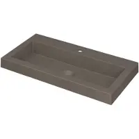Ink Dock Wastafel Quartz met 1 Kraangat - 800x400x60 mm - Quartz Beton