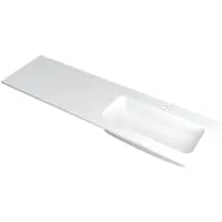 Ink Faktor Wastafel Polystone Rechts met 1 Kraangat - 1600x450x15 mm - Mat Wit
