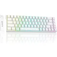 Ajazz AK680 V2 HE - 65% Bedraad Gaming Toetsenbord - Magnetische Toetsen - Hall Effect - Rapid Trigger - QWERTY - Contourlijn wit