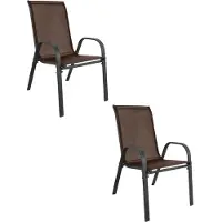 Leobert Set van 2 tuinstoelen SOFIA – Bruin – Stapelbaar – Weerbestendig