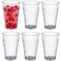 PlasticForte onbreekbare drinkglazen - 12x stuks - transparant kunststof - 320 ml - 8 x 11 cm - stapelbaar