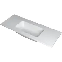 Ink Faktor Wastafel Polystone Midden met 1 Kraangat - 1200x450x15 mm - Mat Wit