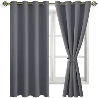 Unyqoos Elegant en Functioneel Verduisteringsgordijn voor Slaapkamer en Woonkamer met Isolerende Eigenschappen Grijs 175 x 140 cm