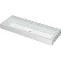 Ink Momento Wastafel Polystone met 1 Kraangat - 1200x450x90 mm - Glans Wit