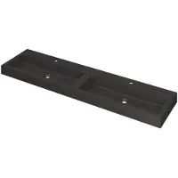 Ink Momento Wastafel Quartz Dubbel met 2 Kraangaten - 1800x450x90 mm - Quartz Zwart