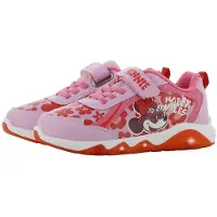 Leomil Disney Minnie - Schoenen voor meisjes met lichtjes - Minnie Mouse Sneakers voor kinderen met klittenband - Lichtgevende kindersneaker - Maat 28 - Roze