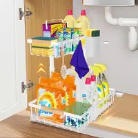 Unyqoos Uitgebreide Keuken- en Badkamer Organizer met Uittrekbare Schuifladen en Verstelbare Hoogte
