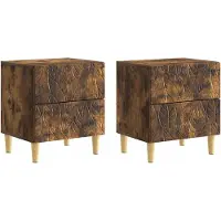 vidaXL Nachtkastje 2 st Gerookt eiken 43 x 34,5 x 48 cm Bewerkt hout