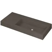Ink Momento Wastafel Quartz Wasbak Rechts Zonder Kraangat - 1000x450x90 mm - Quartz Beton
