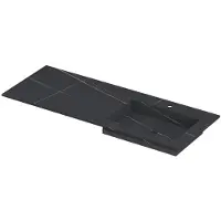 Ink Post Wastafel Keramische Slab Envelop Bak Rechts met 1 Kraangat - 1200x450x10 mm - Lauren Black Mat