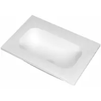 Ink Reflekt Wastafel Polystone Centraal Zonder Kraangat - 600x400x15 mm - Mat Wit