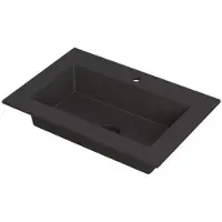 Ink Kraft Wastafel Enkele Bak 1 Kraangat - 700x450x10 mm - Quartz Zwart