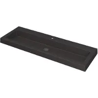 Ink Dock Wastafel Quartz met 1 Kraangat - 1200x400x60 mm - Quartz Zwart