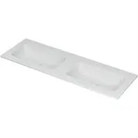 Ink Aspekt Wastafel Porselein Dubbel Zonder Kraangaten - 1400x450x15 mm - Mat Wit
